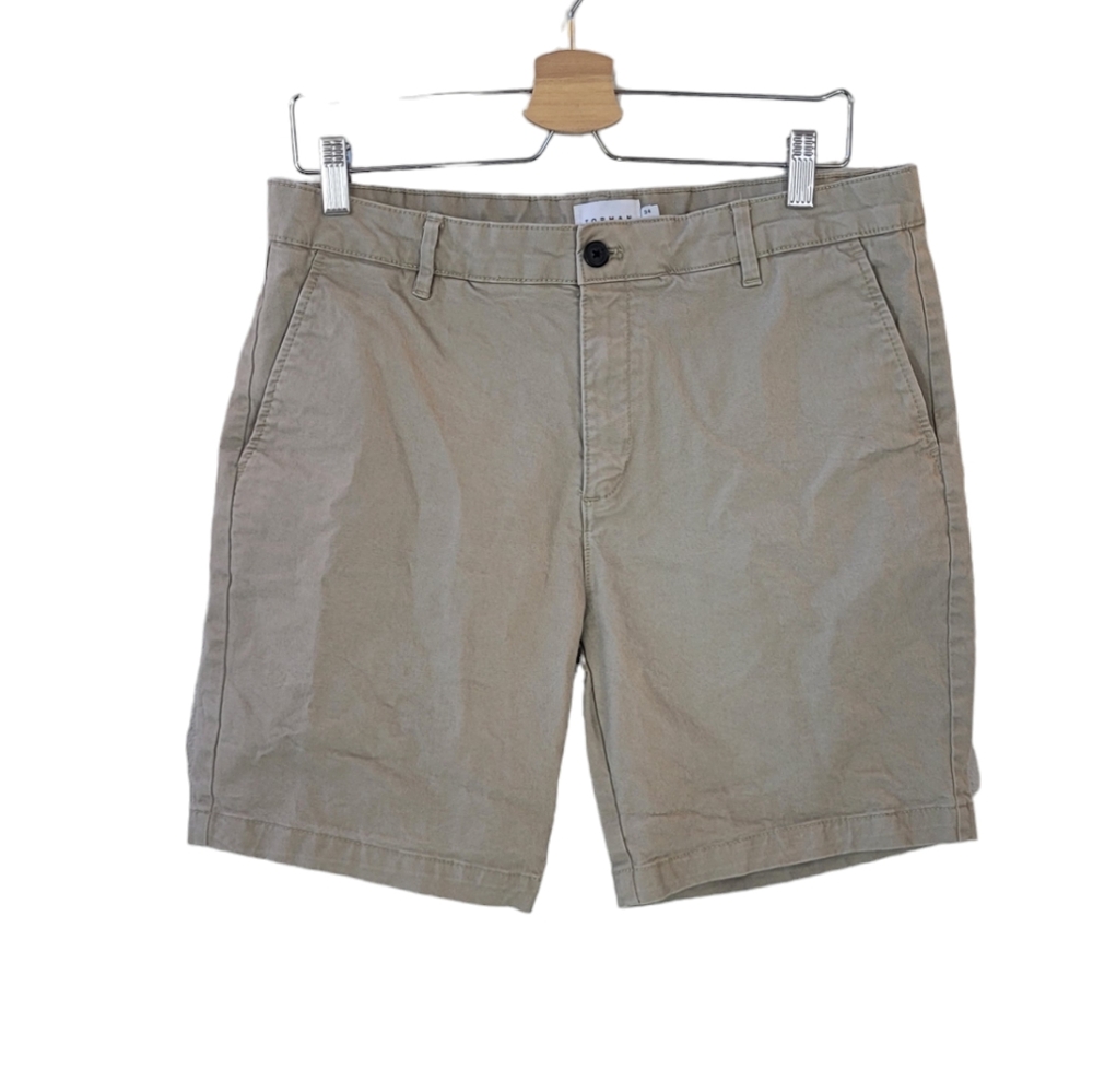 TOPMAN Khaki Flat Front Chino Shorts Size 34